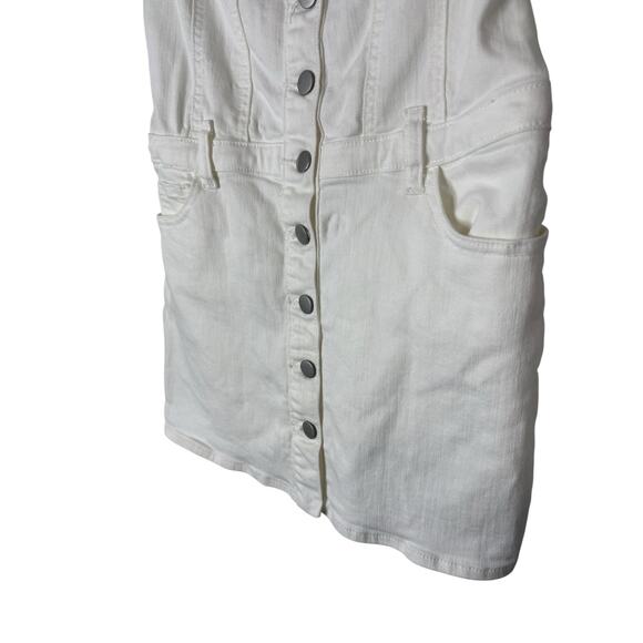 Amanda Uprichard Teyana Dress Strapless Denim Mini Minimalist Chic White Size S - Picture 7 of 12